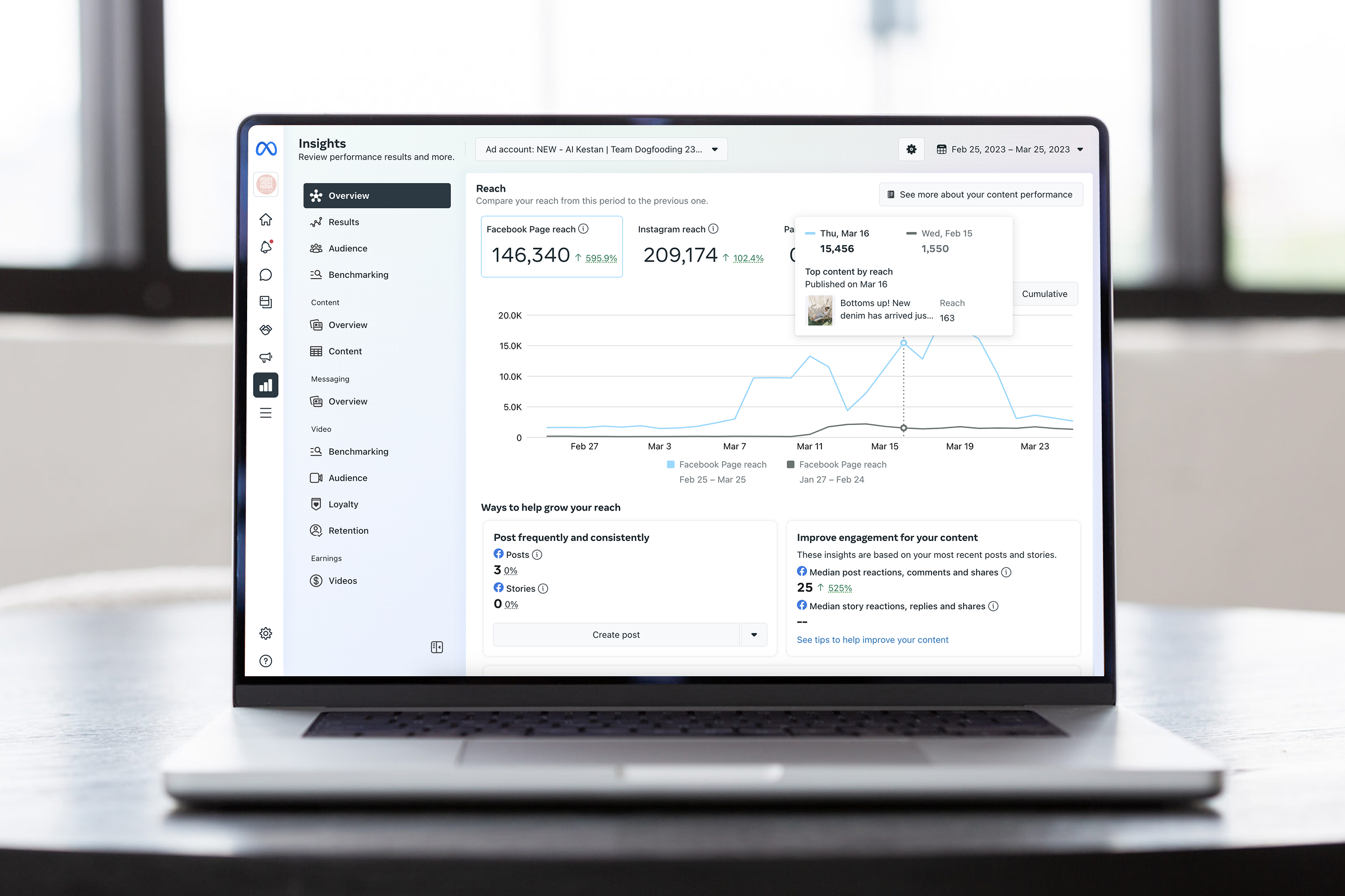 Meta Insights dashboard